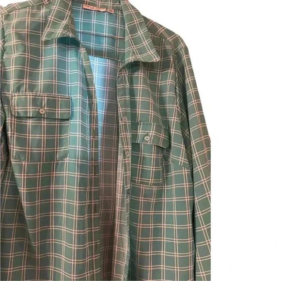 REBECCA MALONE 3X TEAL BUTTON DOWN SHIRT - Picture 4 of 6